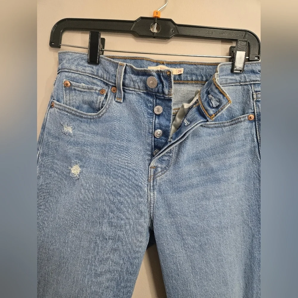 Levi's Jeans Vintage Big E Womens 27 Wedgie Straight Button Fly High Rise  Denim - Picture 2 of 14